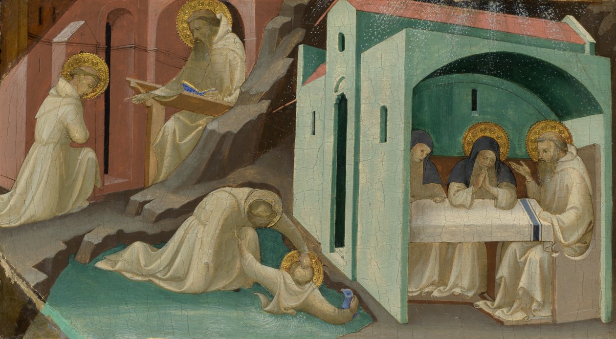 Incidents in the Life of Saint Benedict, 1409, London NG av Lorenzo Monaco
