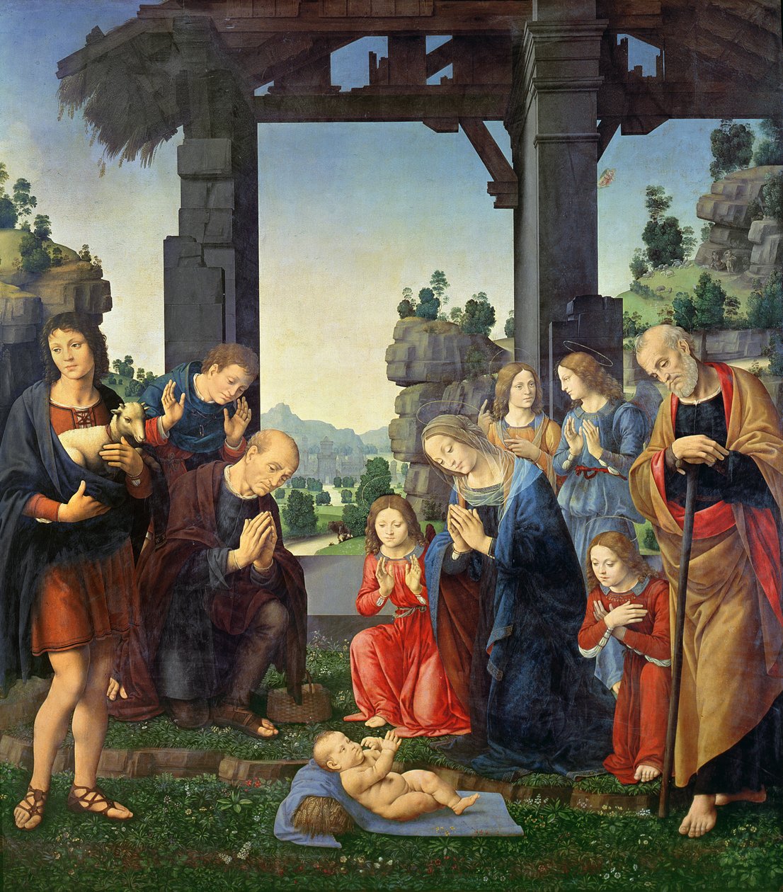 Tilbedelse av hyrdene, ca. 1510 av Lorenzo di Credi