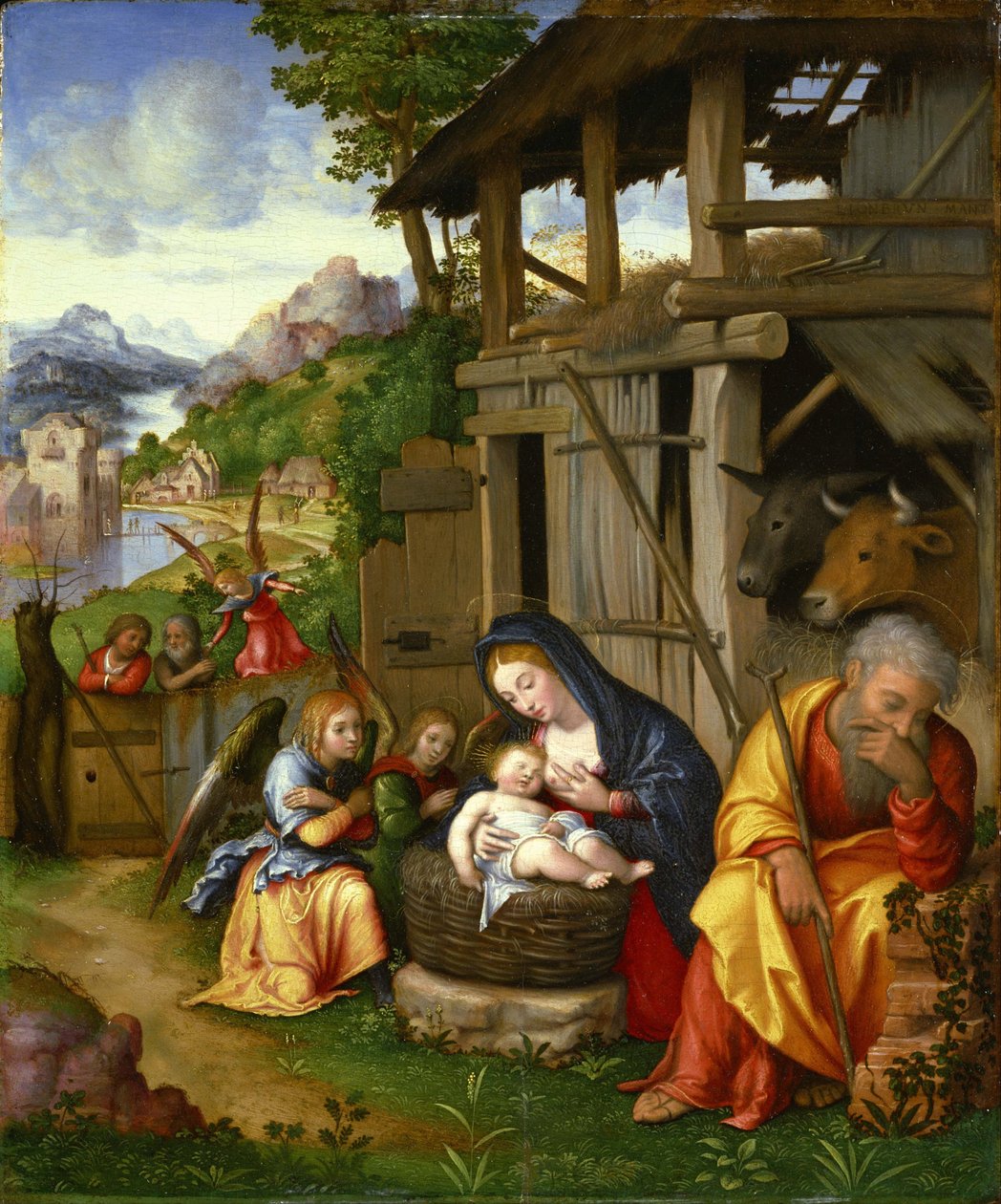 Fødsel, ca 1515 av Lorenzo Leonbruno