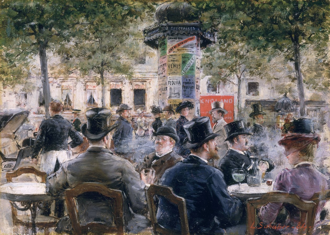 Kaféscene i Paris, 1884 av Louis Anet Sabatier