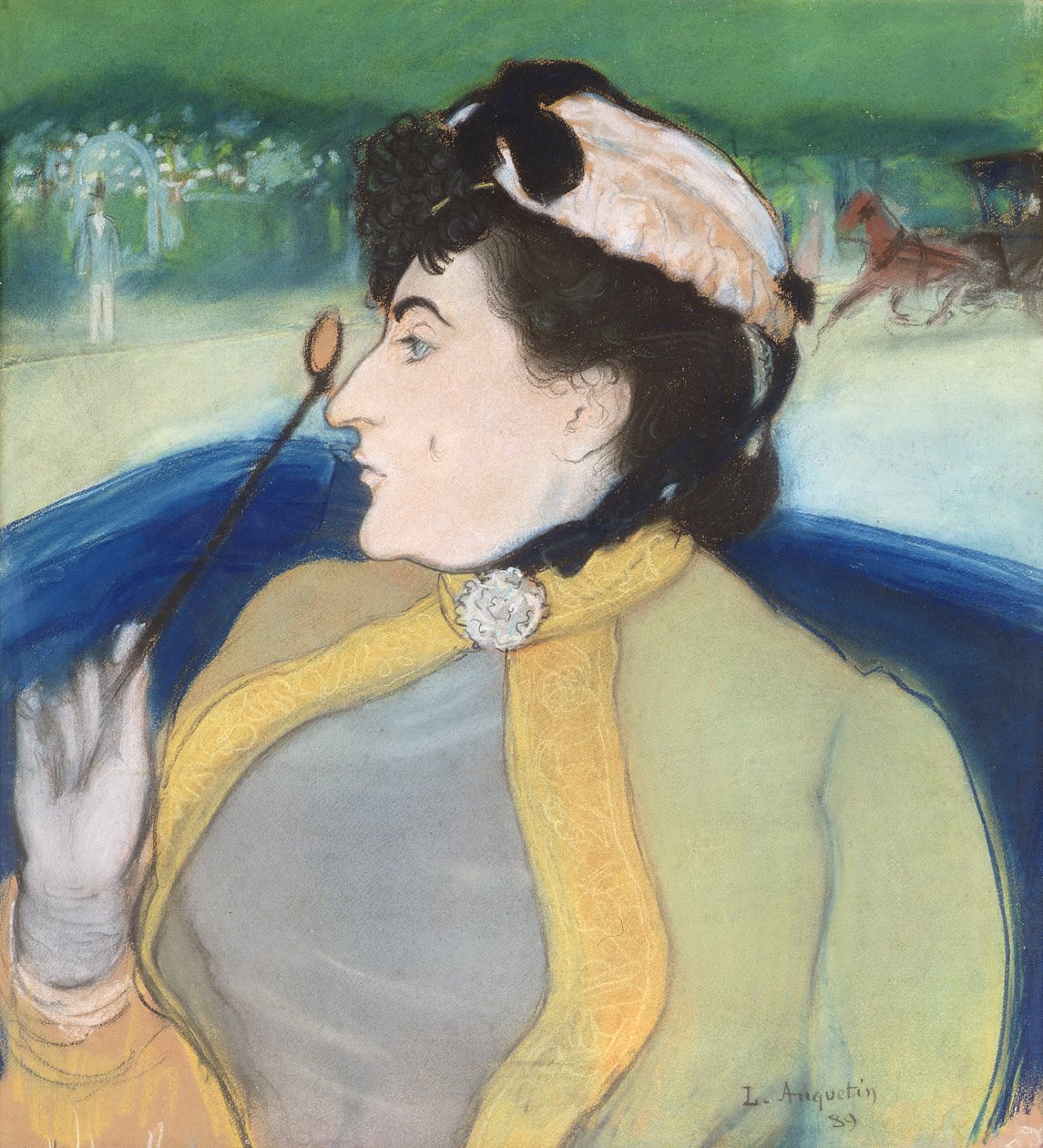 Woman in a Barouche, 1889 (pastell på papir) av Louis Anquetin