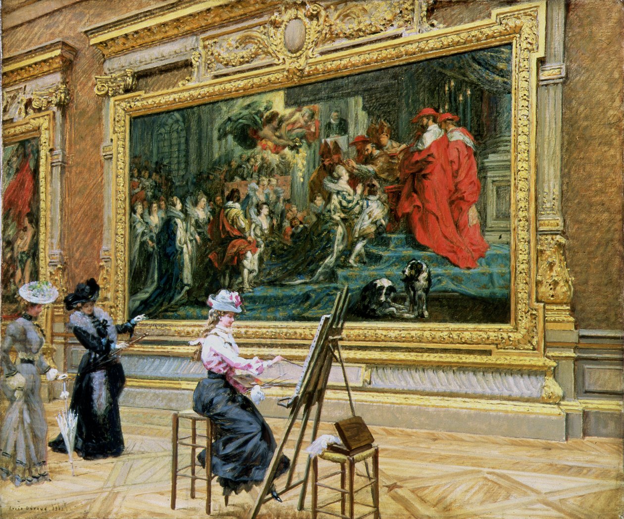 The Earnest Elev in the Rubens Room, 1902 av Louis Beroud