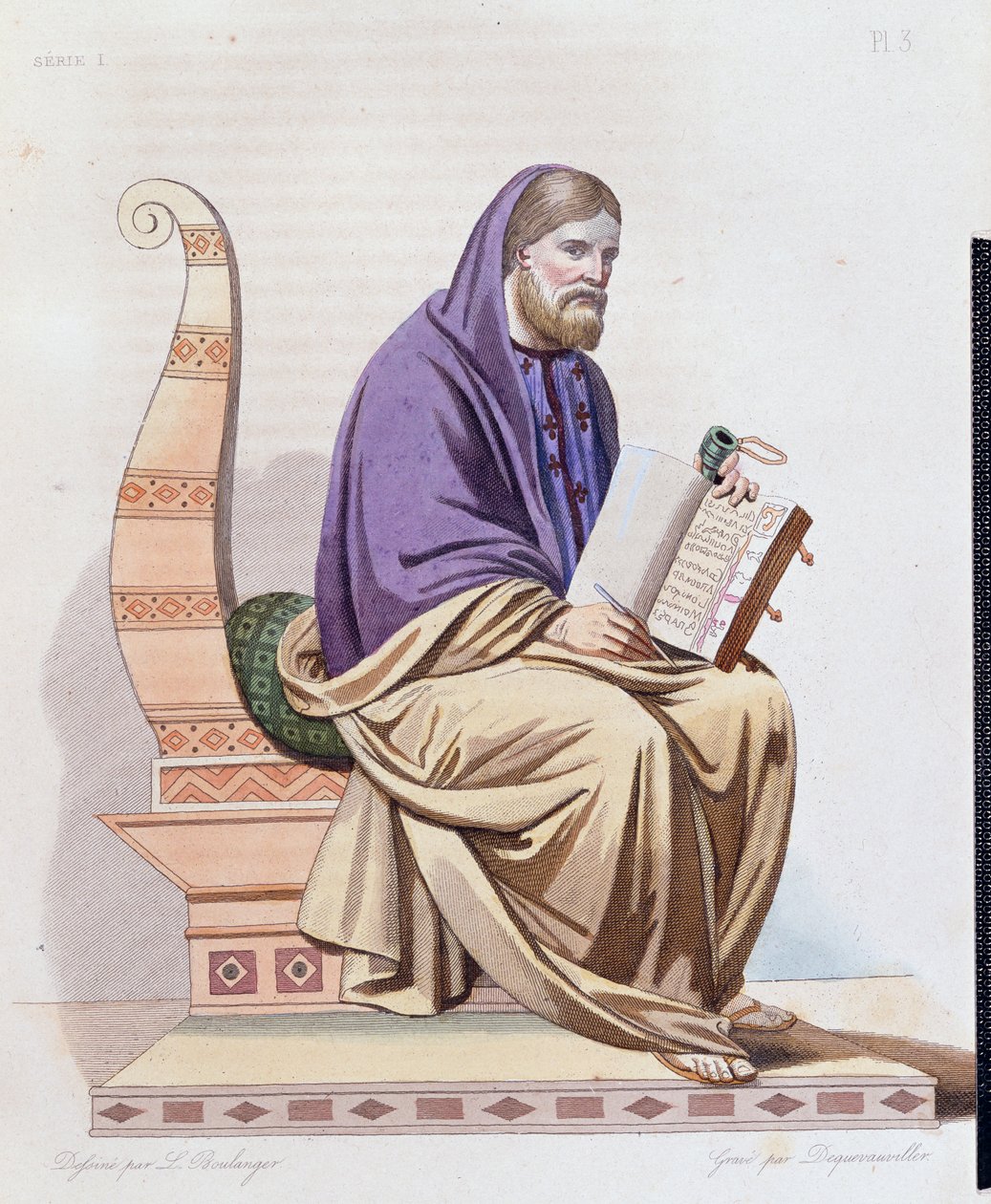 Portrett av St. Gregory of Tours (538-594) illustrasjon fra 