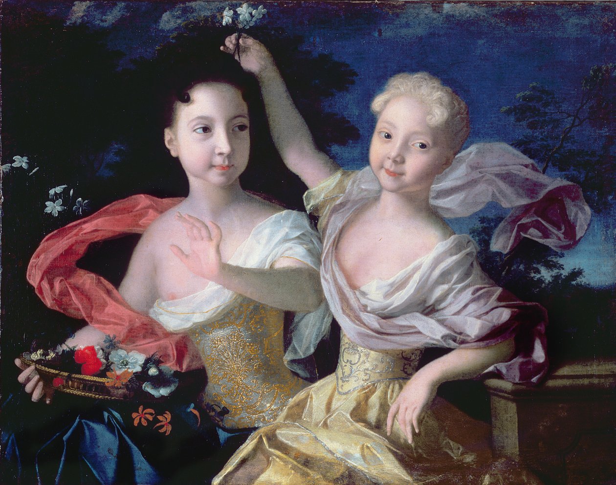 Portrett av prinsessene Anna Petrovna (1708-28) og Elizabeth Petrovna (1709-62) 1717 av Louis Caravaque
