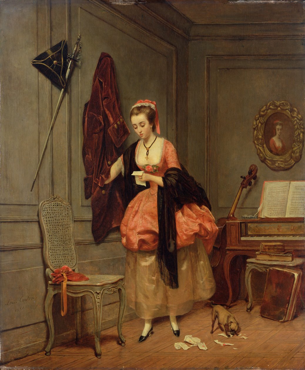 Den elskede elskerinnen, 1846 av Louis Coulon