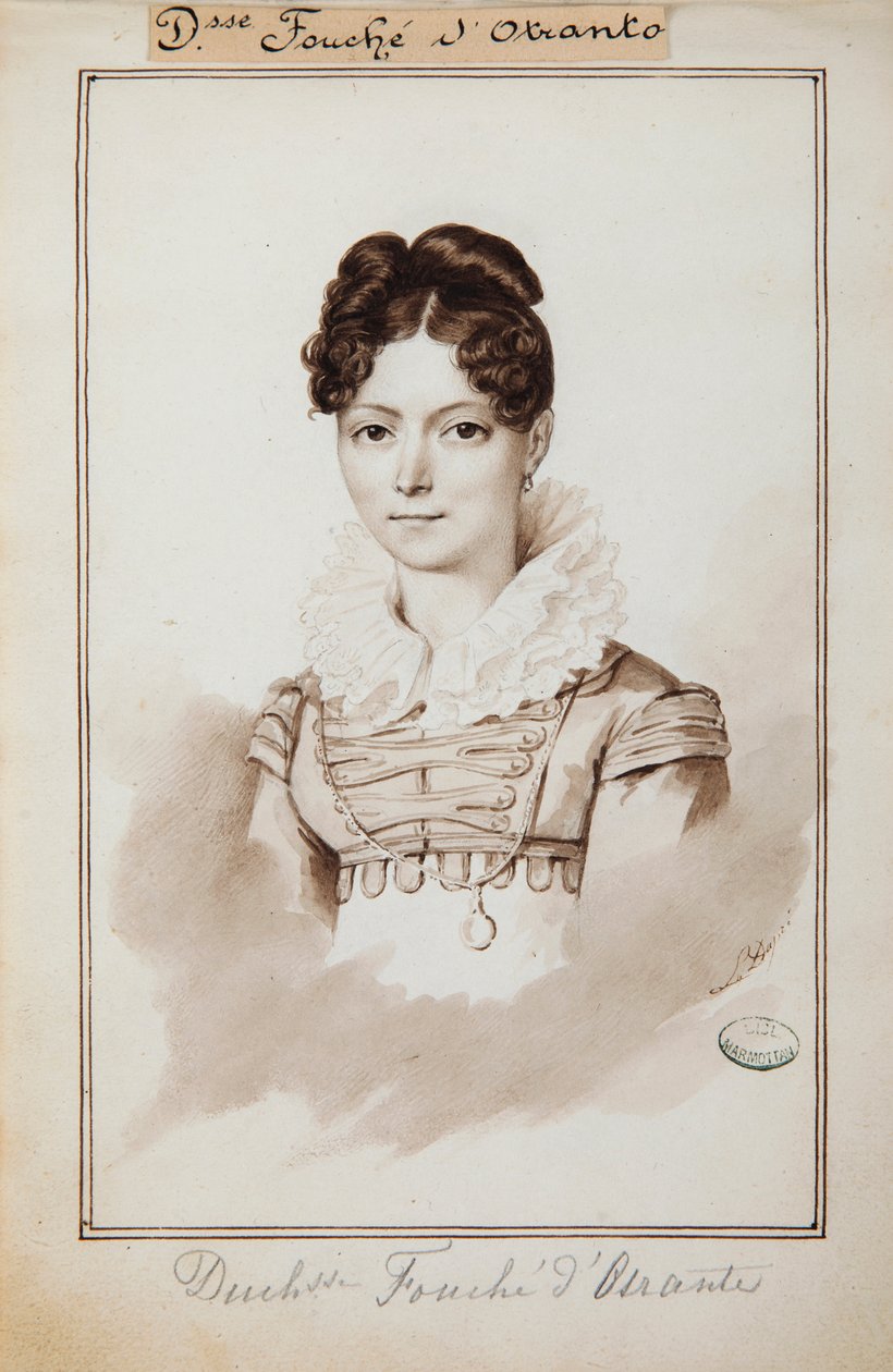Portrett av hertuginnen av Ortrante, i Petit Album d'Élisa Bacciocchi (blekk og vask på papir) av Louis Dupré