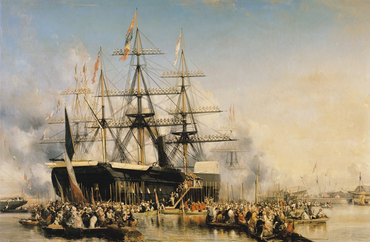 Kong Louis-Philippe (1830-48) går i land i Portsmouth, 8. oktober 1844, 1846 av Eugene Isabey