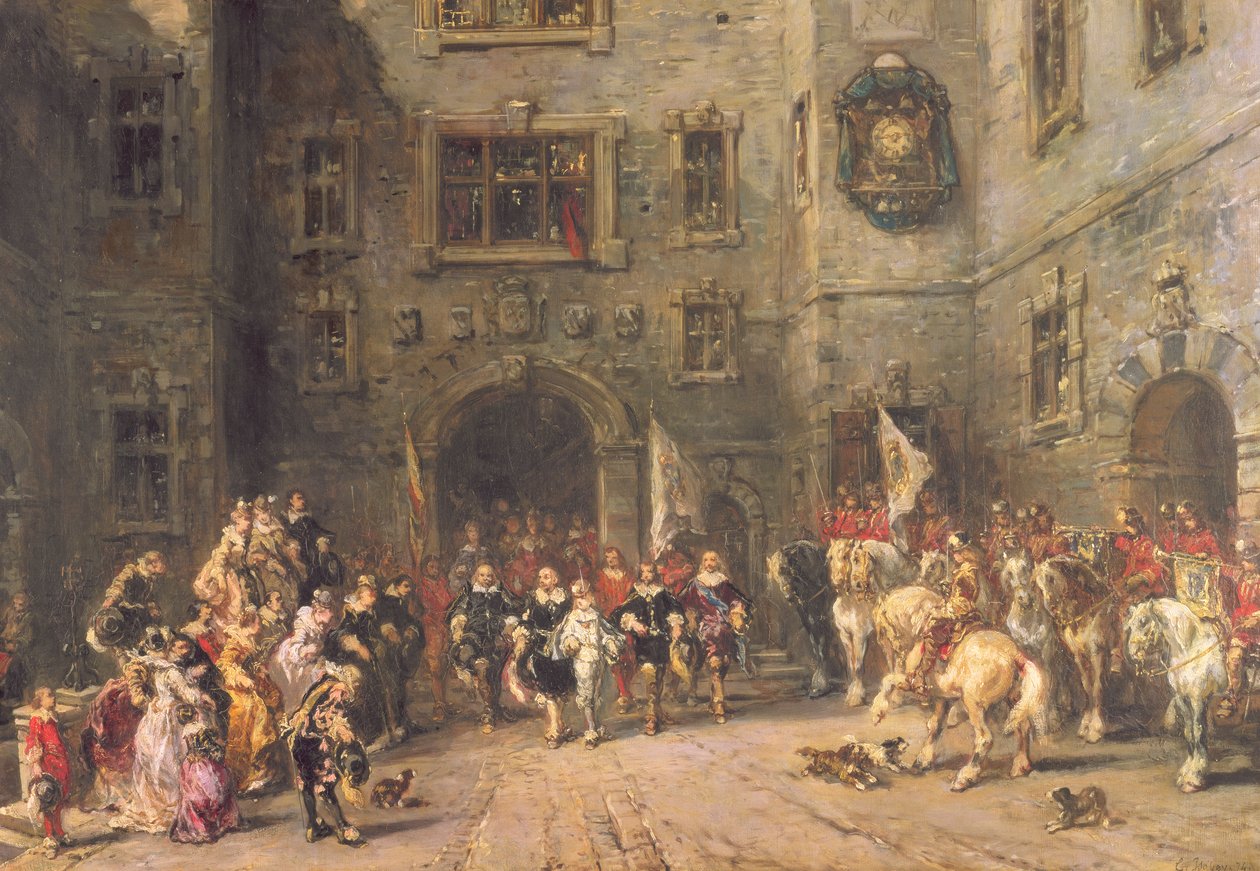 Louis XIII ved slottet Blois, 1874 av Eugene Isabey