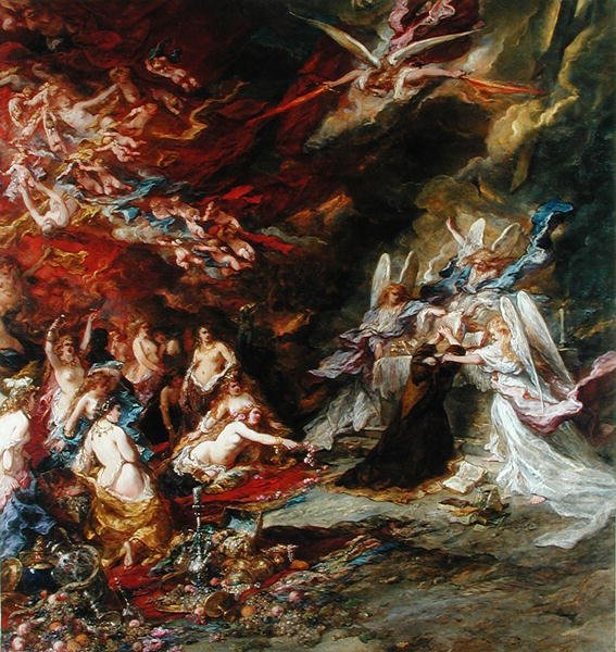 The Temptation of St. Anthony, ca. 1869 av Eugene Isabey