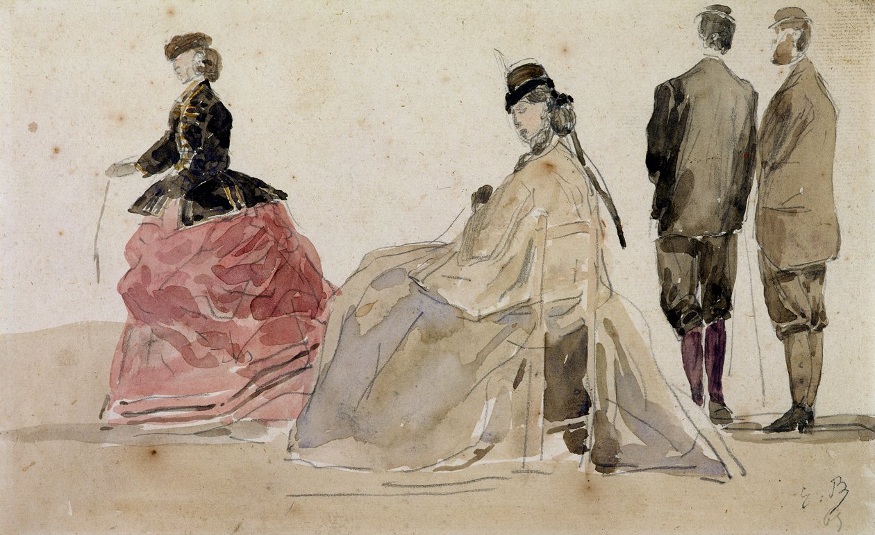 Crinolines på stranden av Eugene Louis Boudin