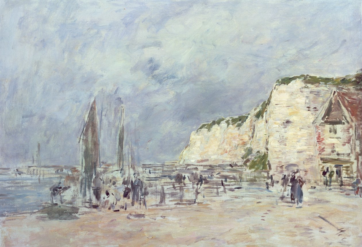 Klippene ved Dieppe og "Petit Paris" av Eugene Louis Boudin