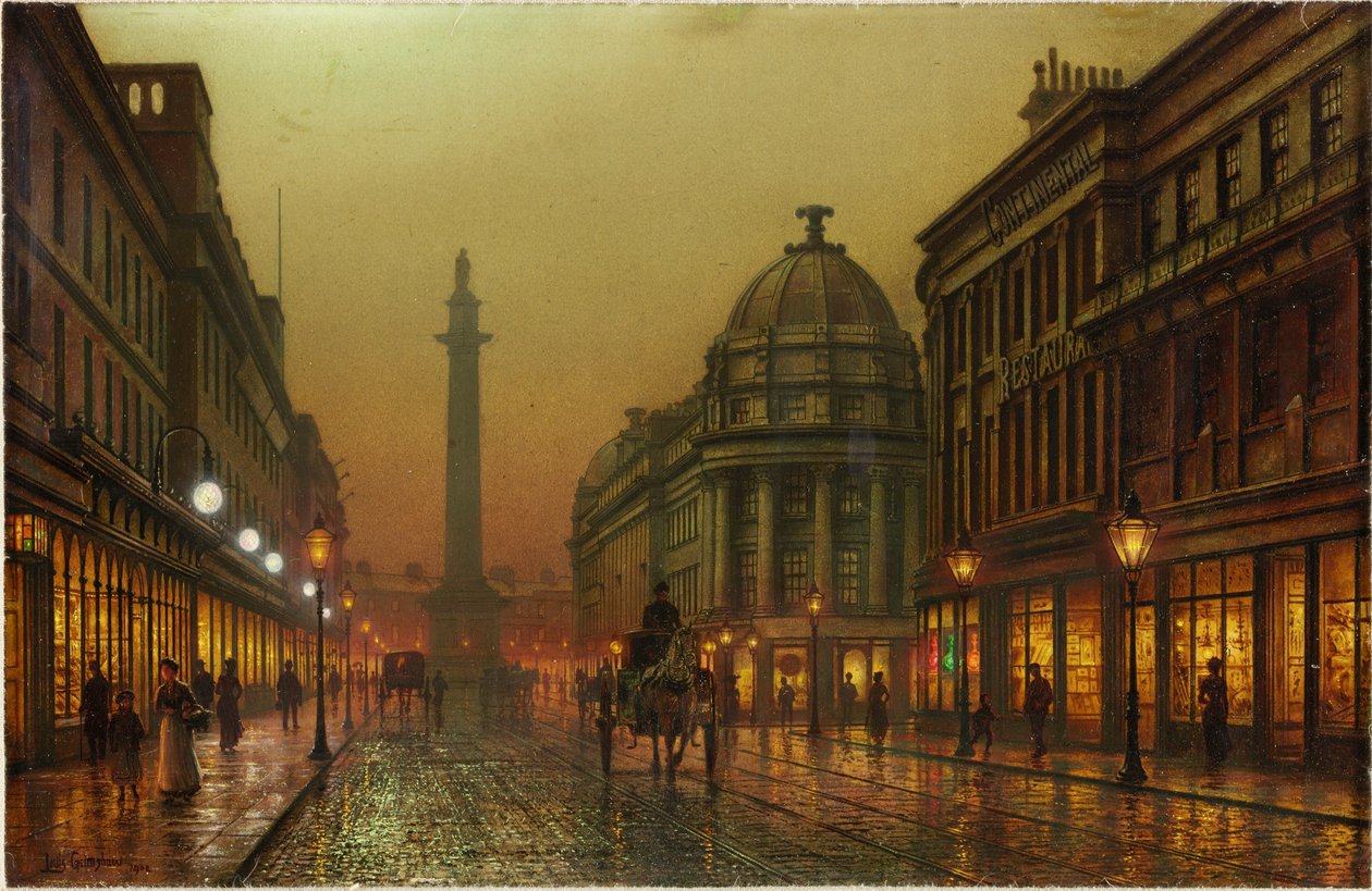 Grainger Street, Newcastle upon Tyne, 1902 av Louis Grimshaw