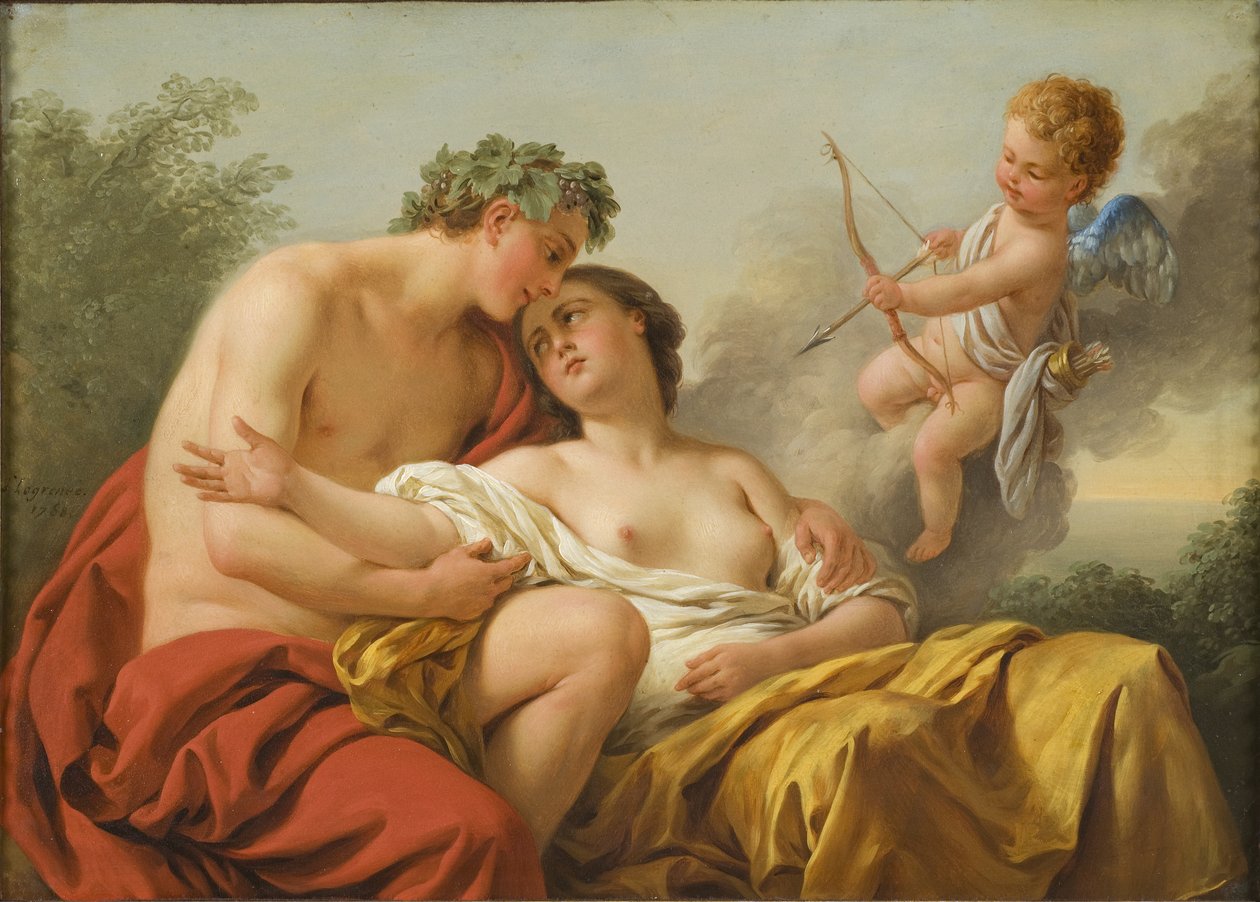 Bacchus og Ariadne, 1768 (olje på kobber) av Louis Jean François Lagrenée