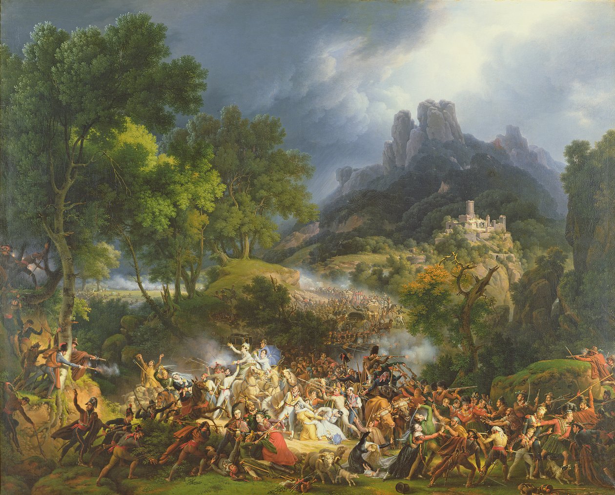 Angrep på en stor konvoi ved Salinas, Biscaya, 25. mai 1812 av Louis Lejeune