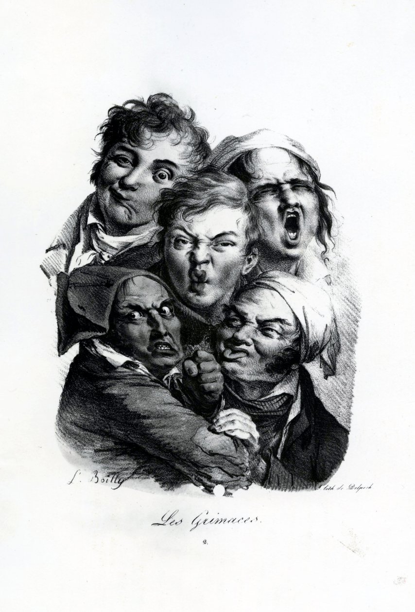 Les Grimaces, ca. 1823 (litografi) av Louis Leopold Boilly