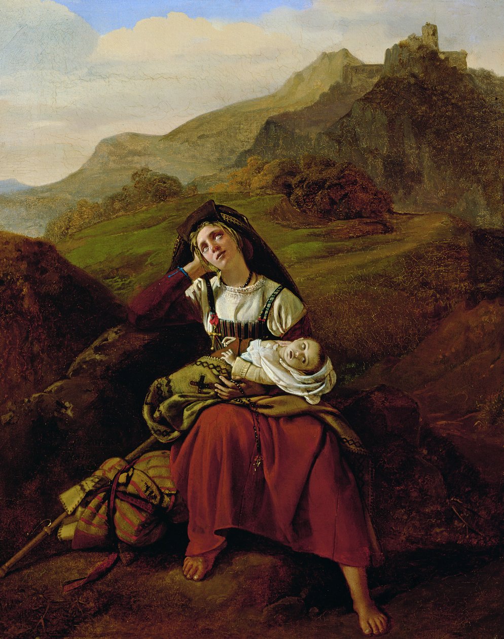 Den ulykkelige mor, 1834 av Louis Leopold Robert