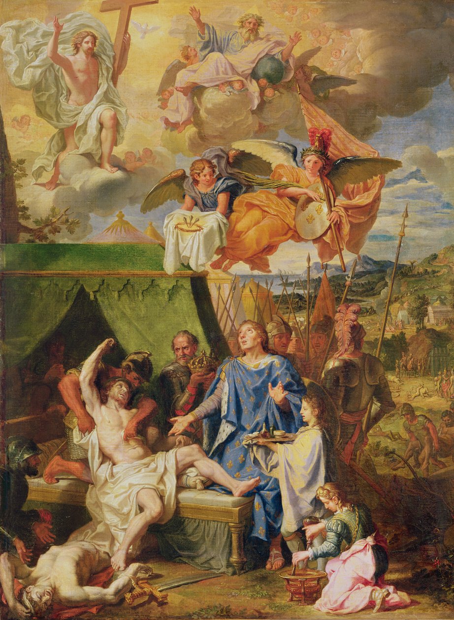 St. Louis Curing the Suffers of Scrofula av Louis Licherie de Beuron