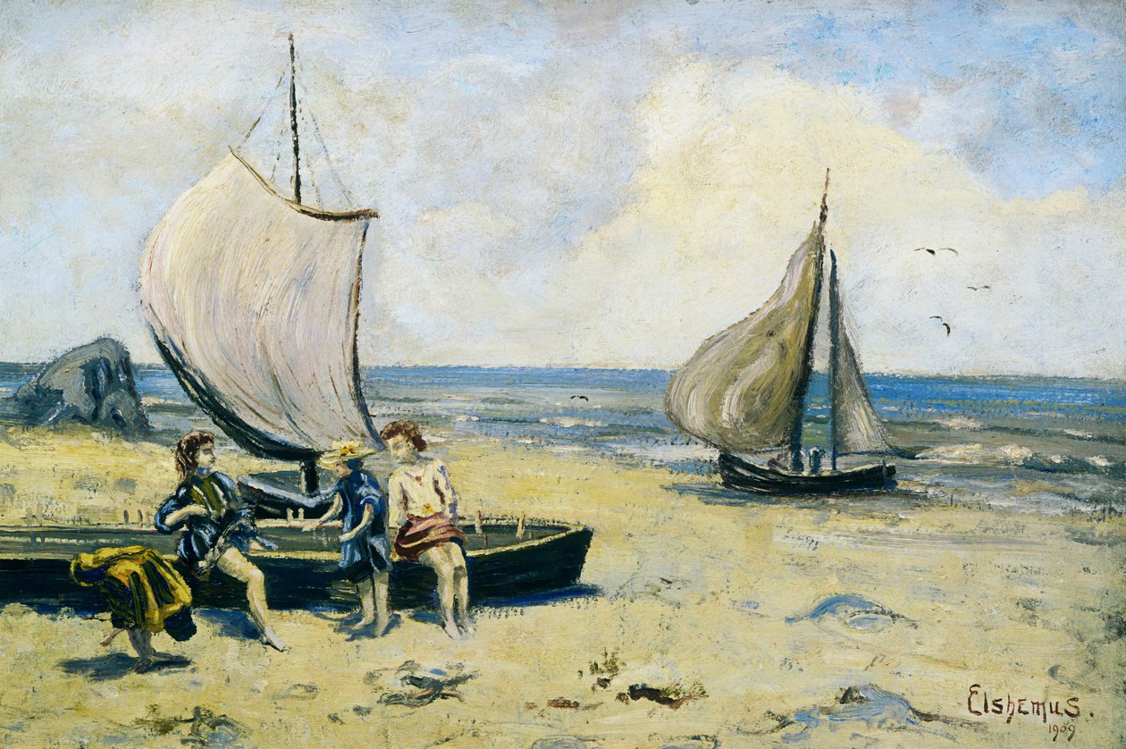 Barn på stranden av Louis Michel Eilshemius
