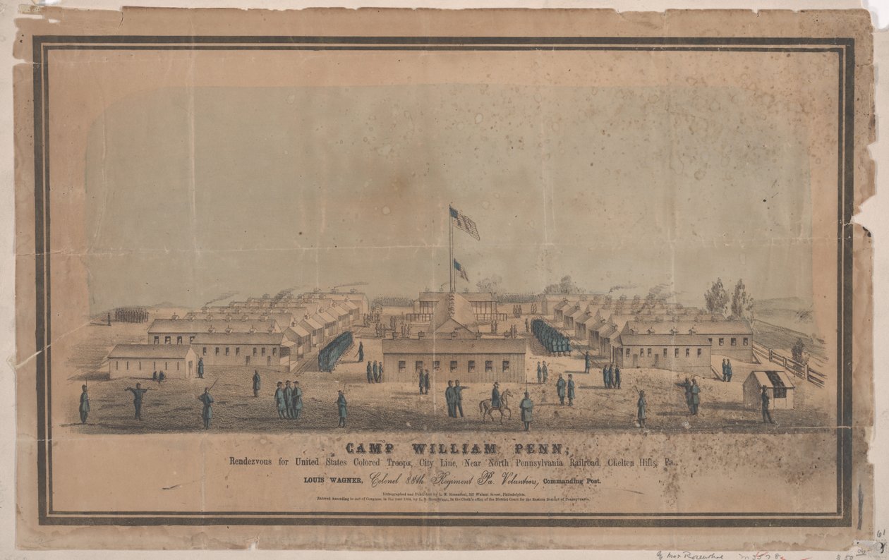 Camp William Penn, ca. 1864 (chromolitho) av Louis N. Rosenthal