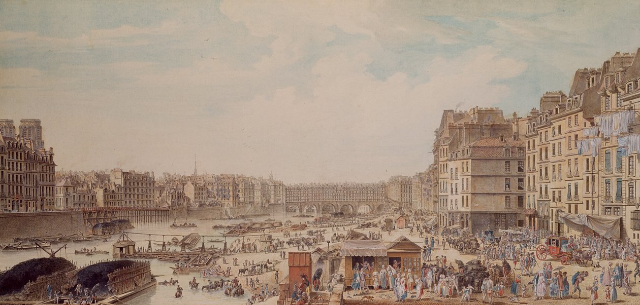 Port au Ble og Pont Notre-Dame, 1782 av Louis Nicolas de Lespinasse