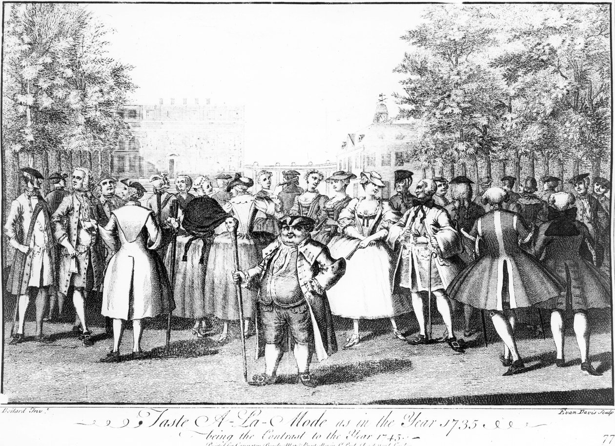 Smak A-La-Mode som i år 1735 er kontrasten til år 1745 av Louis Philippe Boitard