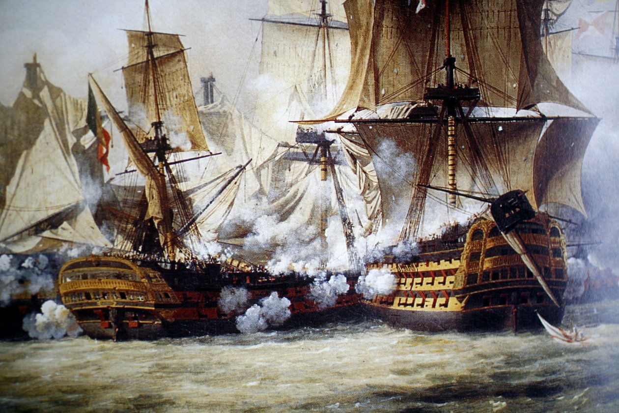 Scene fra slaget ved Trafalgar av Louis Philippe Crepin