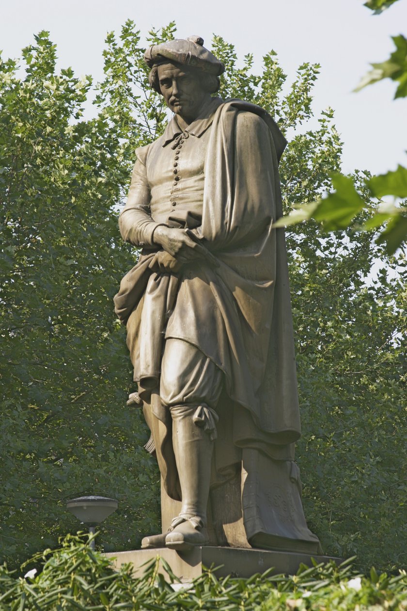 Statue av Rembrandt Van Rijn (1606-69) 1852 (bronse) av Louis Royer