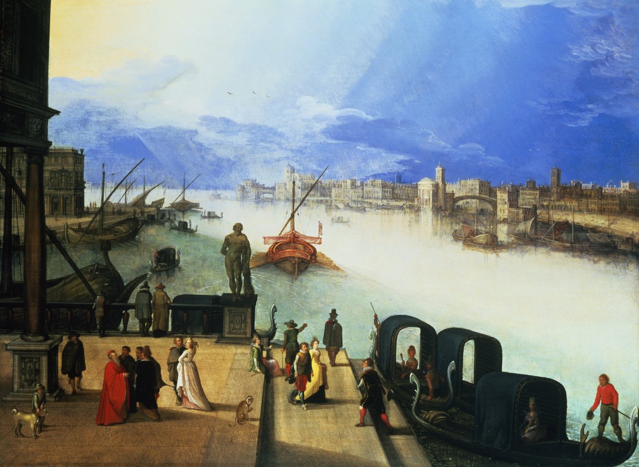 Utsikt over Venezia av Louis de Caullery