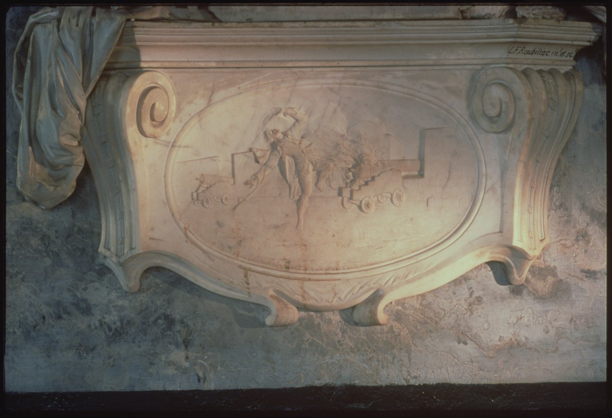 Detalj av et minnesmerke, marmor fra 1725 av Louis Francois Roubillac