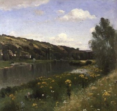 Elvelandskap av Louis Alexandre Bouche