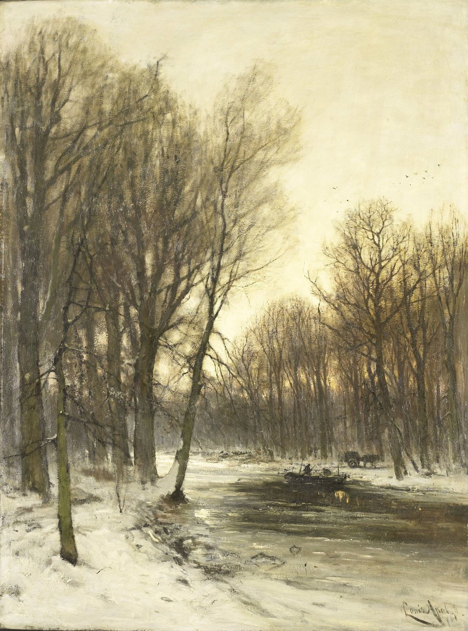 En ettermiddagsutsikt over Snowy Woods av Louis Apol