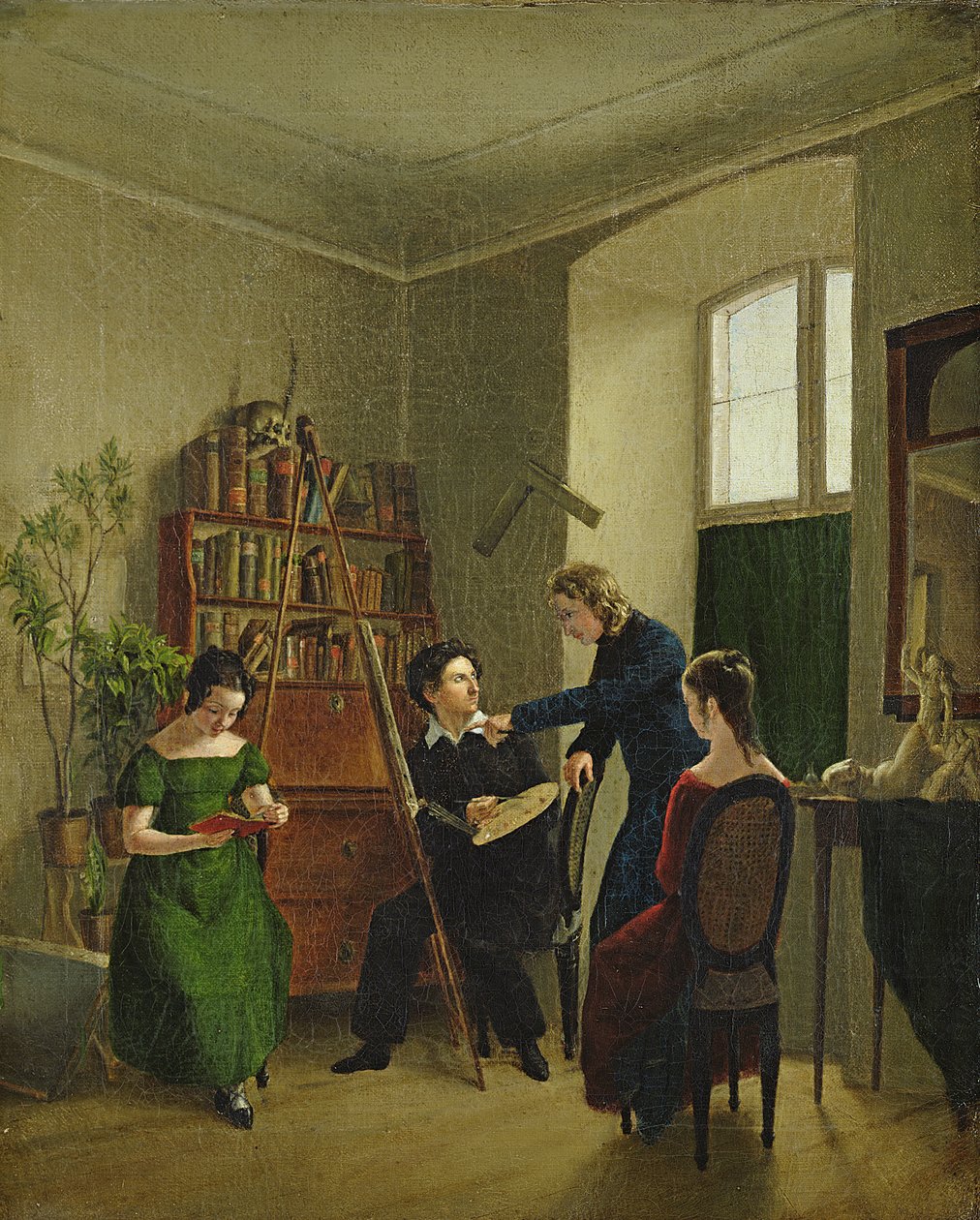 Kunstneren i hans studio, 1828 av Louis Asher