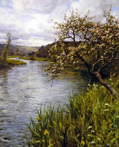 Springtime (olje på lerret) av Louis Aston Knight