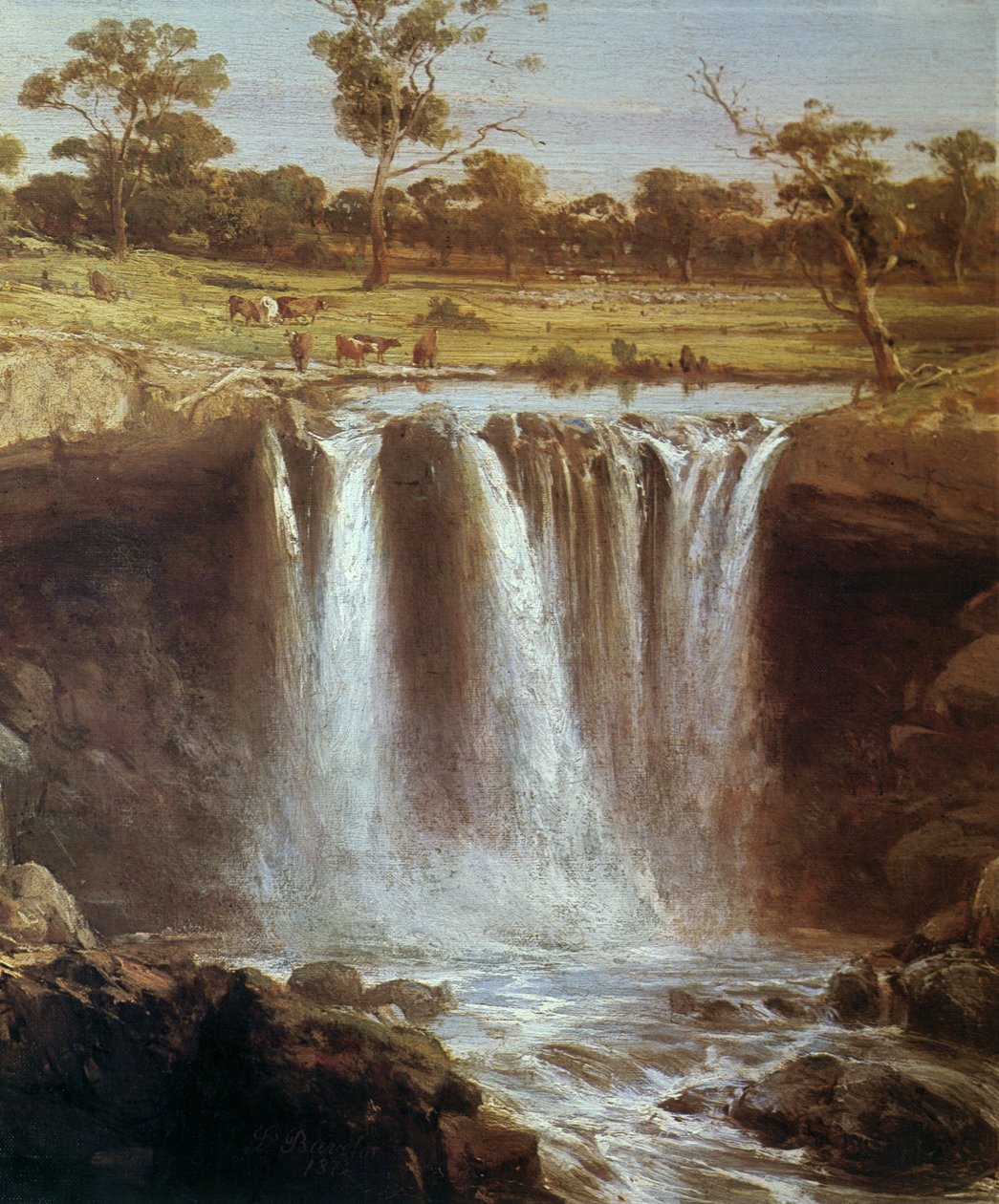 Falls on the Wannon, Australia av Louis Buvelot