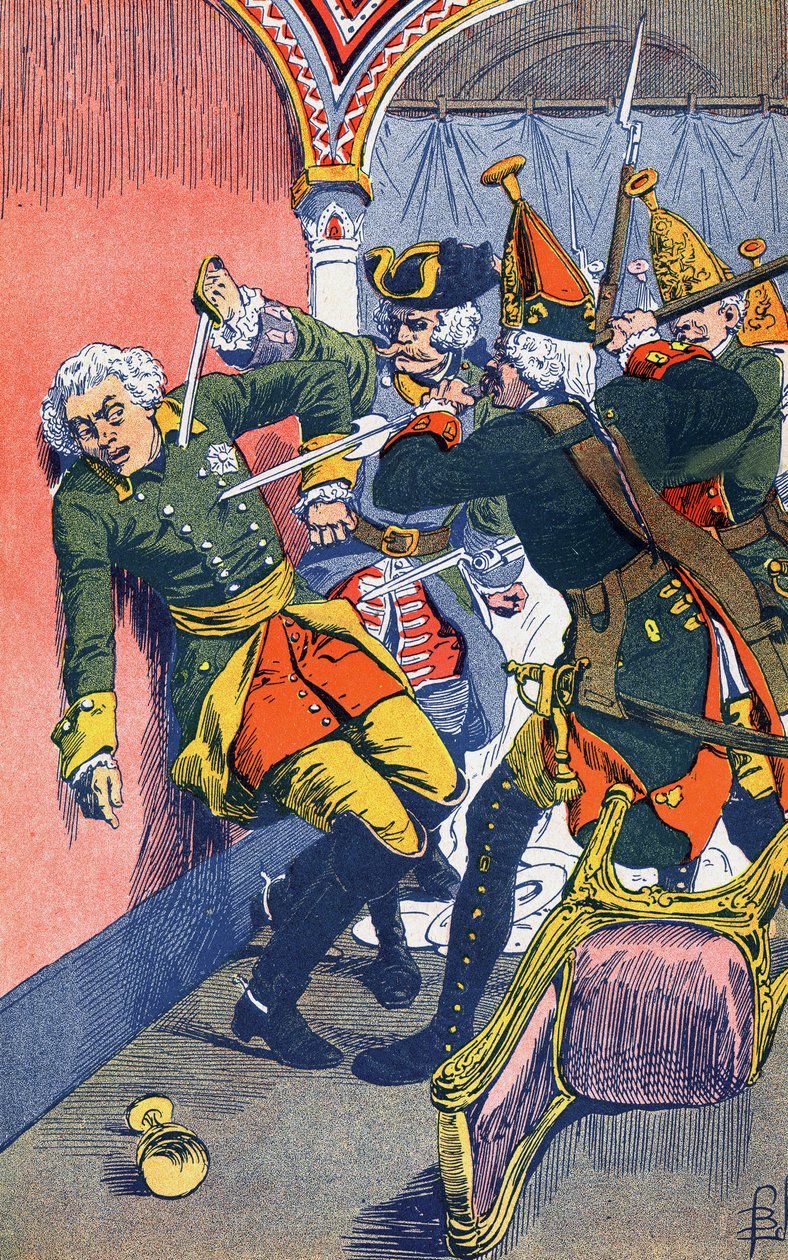 Tsar Peter IIIs død av Louis Charles Bombled
