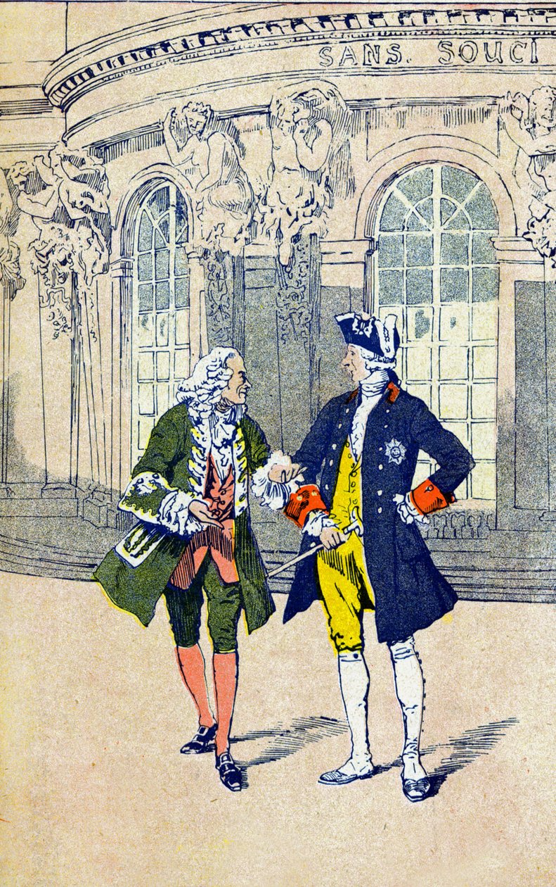 Voltaire med Frederic II fra Preussen av Louis Charles Bombled
