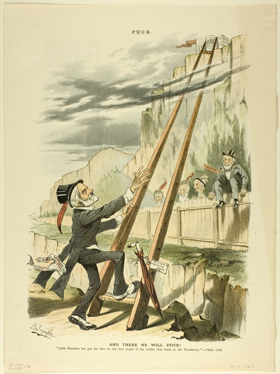 And There He Will Stick!, fra Puck av Louis Dalrymple