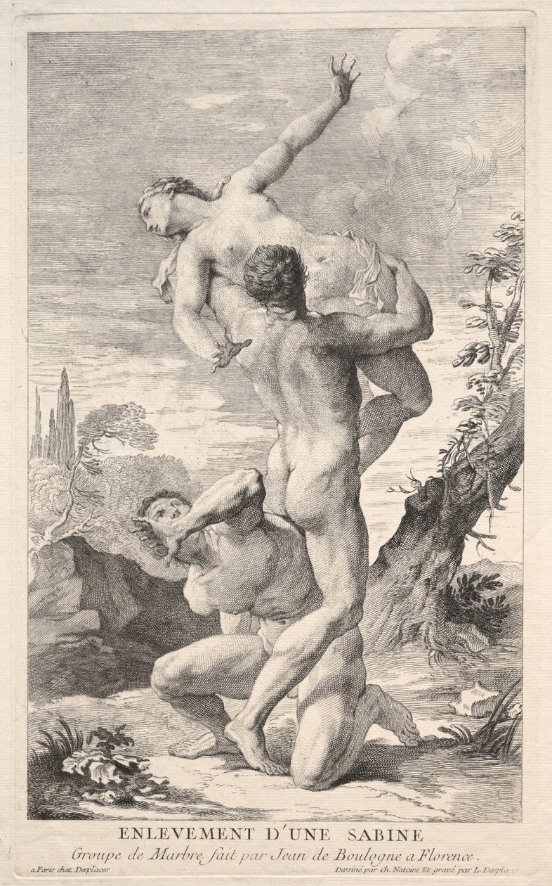 Voldtekt av sabinerne, 1700-tallet. av Louis Desplaces