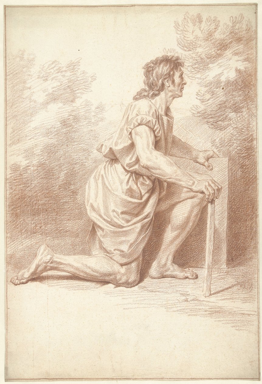 Knælende mann, til høyre av Louis Fabritius Dubourg