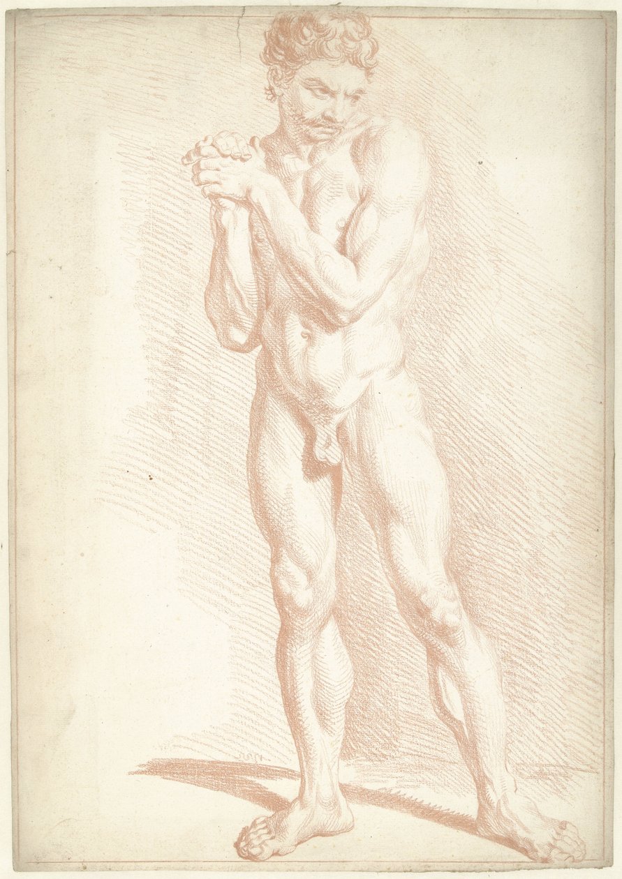 Naken mann, stående av Louis Fabritius Dubourg