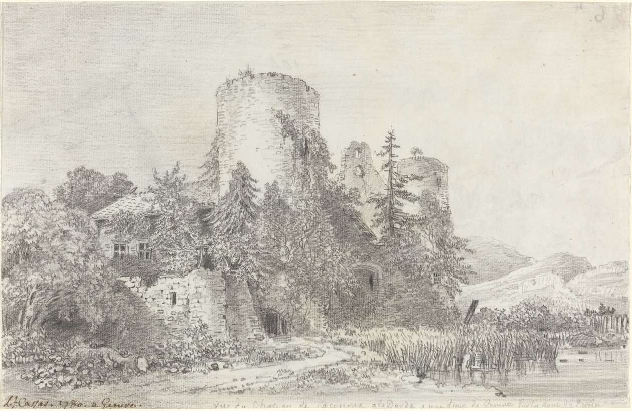 Utsikt over Chateau de Saconnex av Louis Francois Cassas