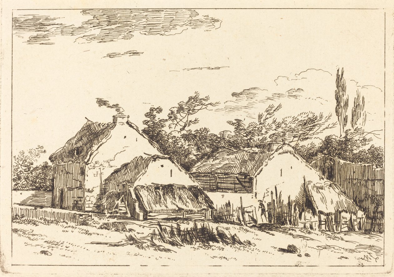 To låver av Louis Gabriel Moreau the Elder