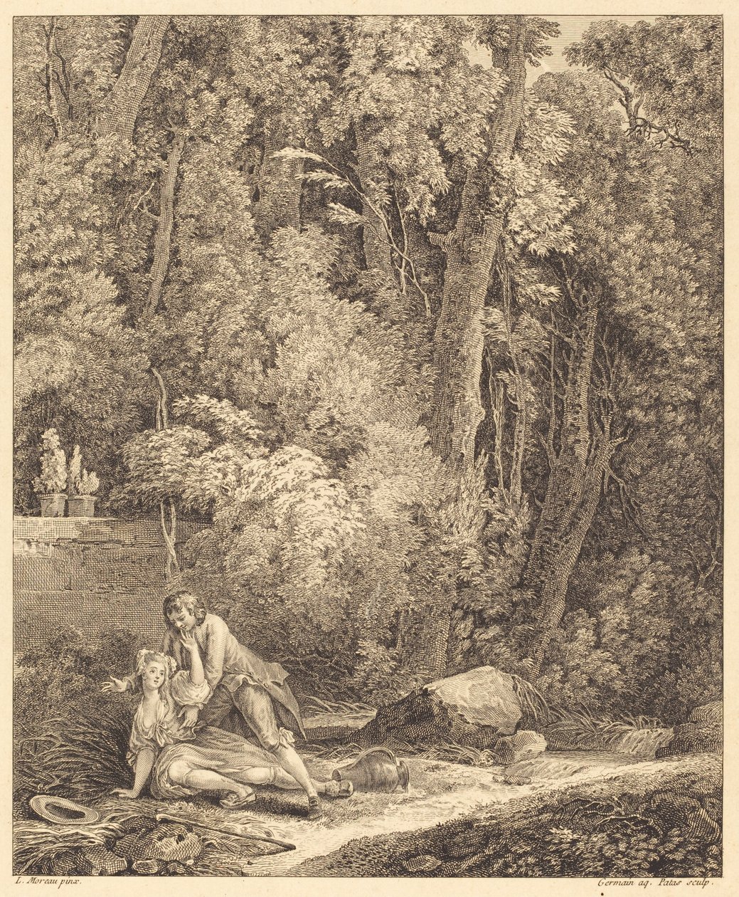 Den driftige bygdemannen av Louis Germain and Charles Emmanuel Patas after Louis Gabriel Moreau