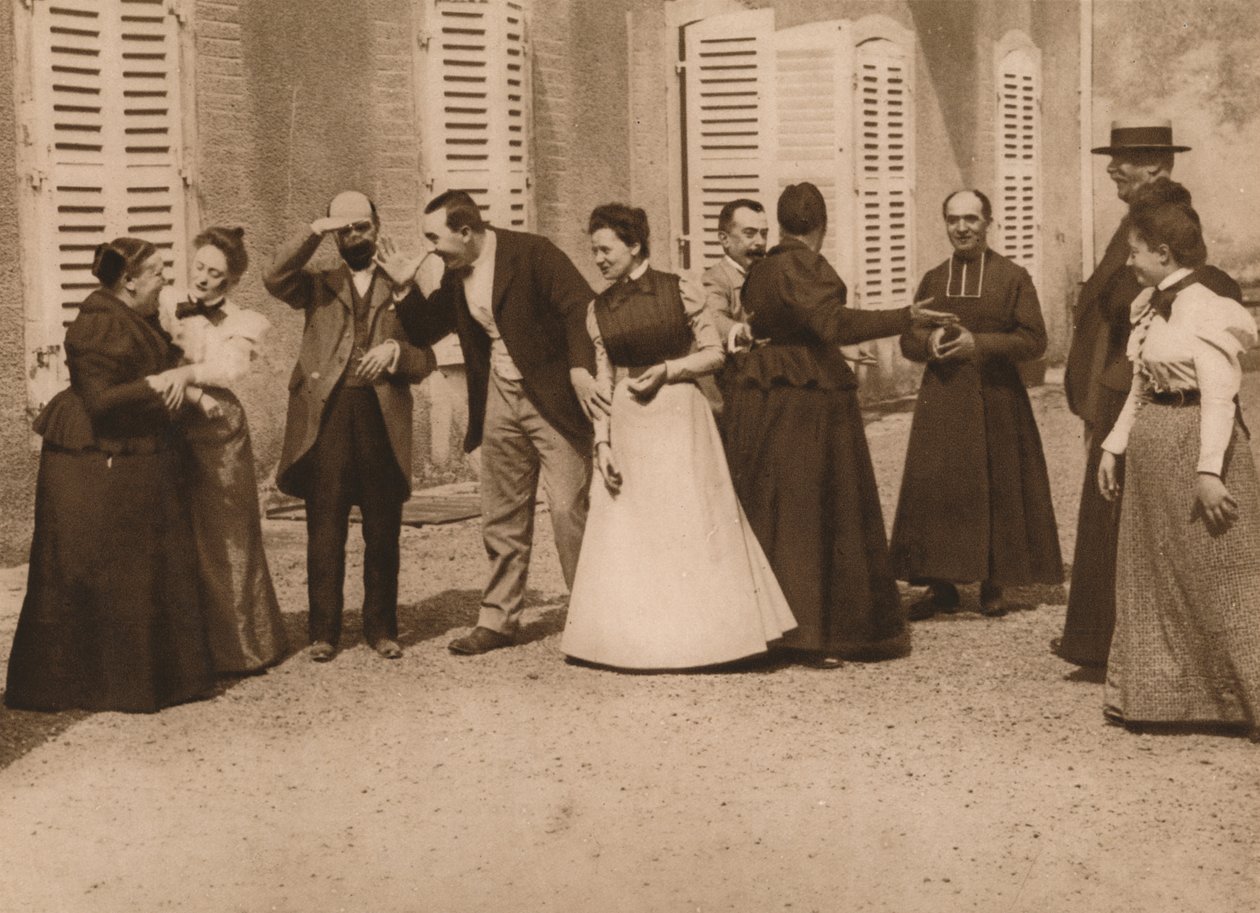 Utendørs samling av folk som snakker, 1937. av Louis Guichard