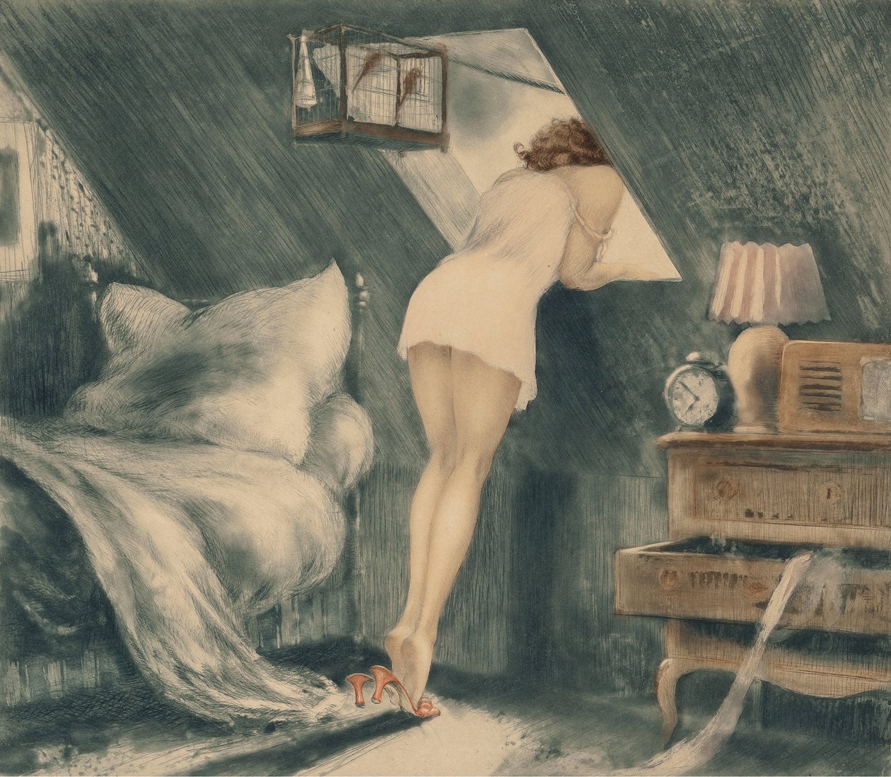 Loftsrom, 1940. av Louis Justin Laurent Icart