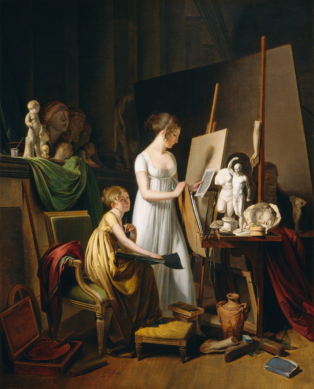 Et malerstudio, ca. 1800. av Louis Leopold Boilly