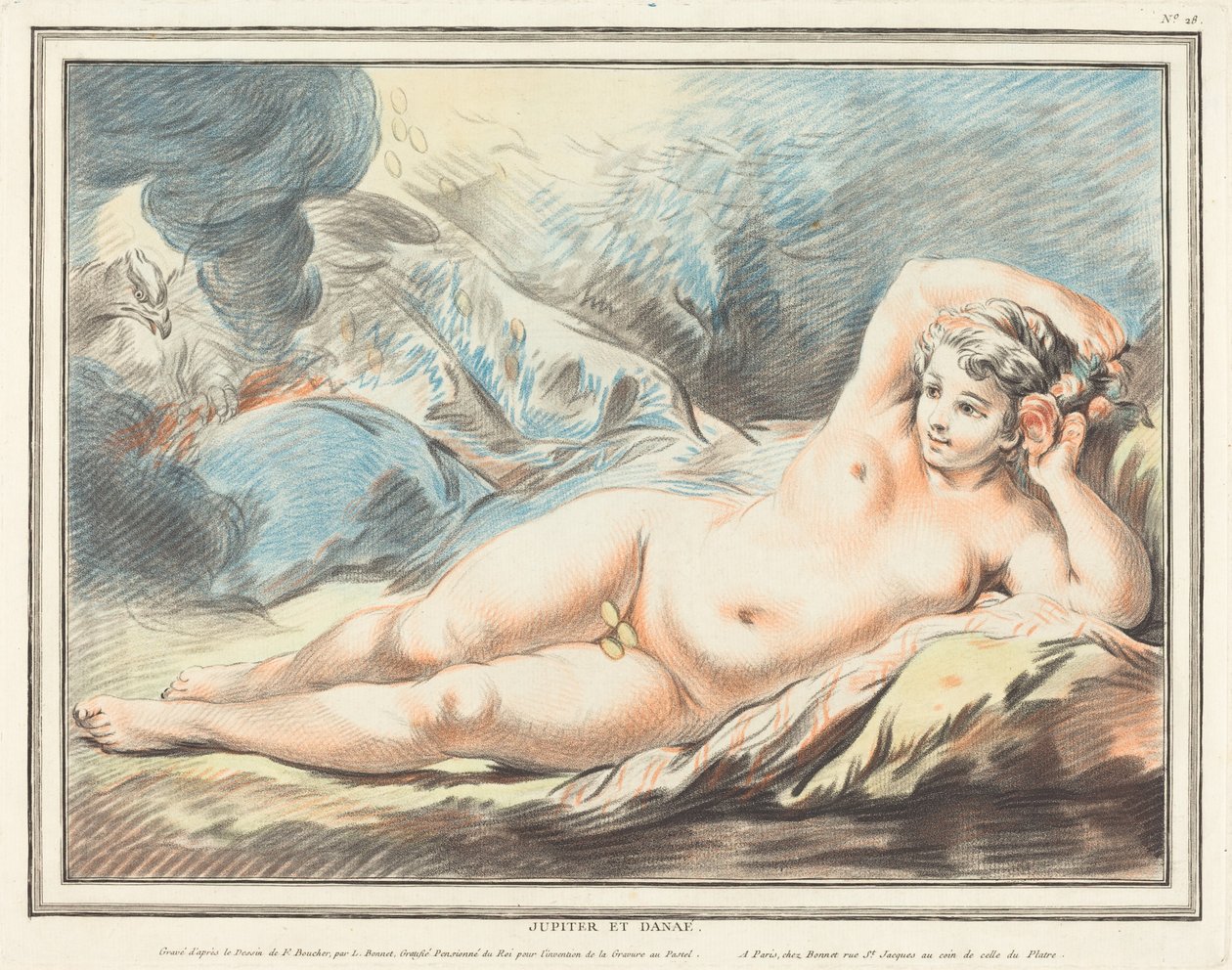 Jupiter og Danae, 1774. av Louis Marin Bonnet