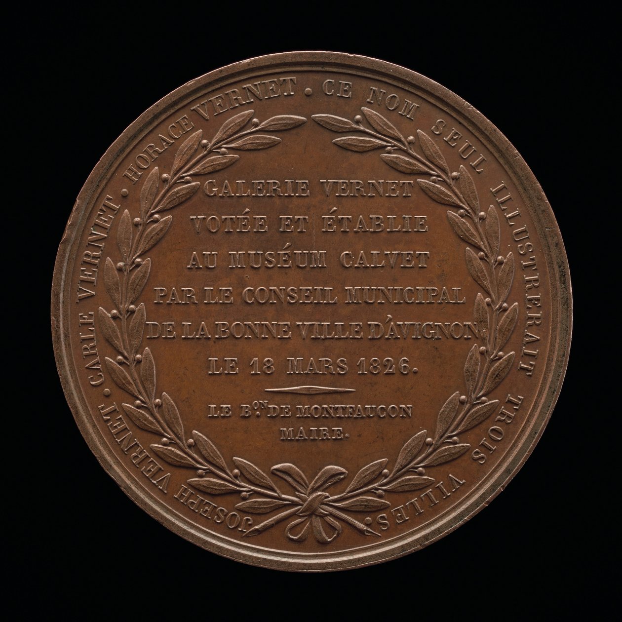 Inskripsjon [revers], 1826. av Louis Michel Petit