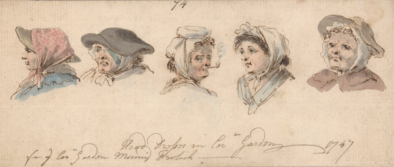 Hodekjoler i Covent Garden av Louis Philippe Boitard