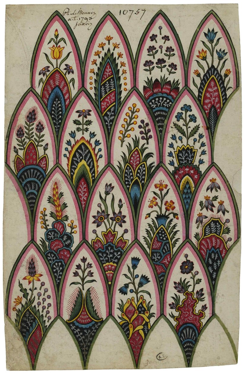 Utkast til indiske motiver, 1793. av Louis Philippe Lemeunnié